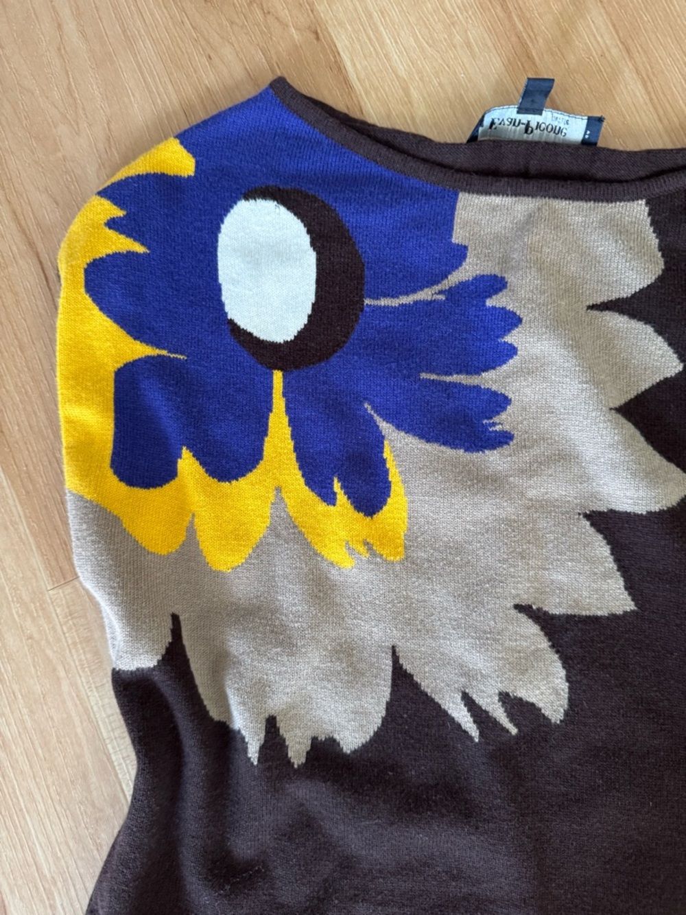 Evan Picone Y2K Brown Floral Sleeveless Knit Size Petite Small - Picture 2 of 4